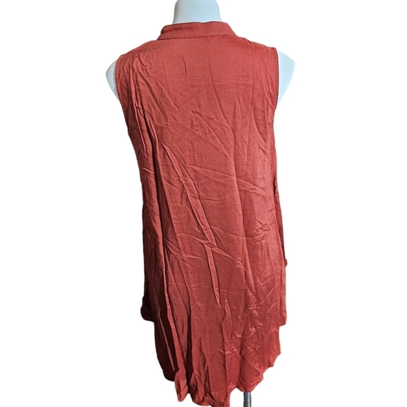 Lyaner Button front layer blouse Rust Size M - Picture 3 of 7